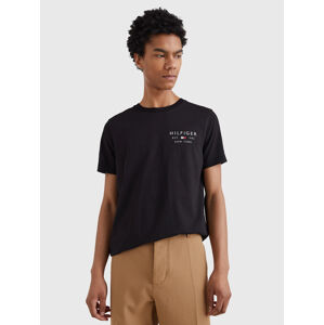 Tommy Hilfiger pánské černé tričko Brand - S (BDS)